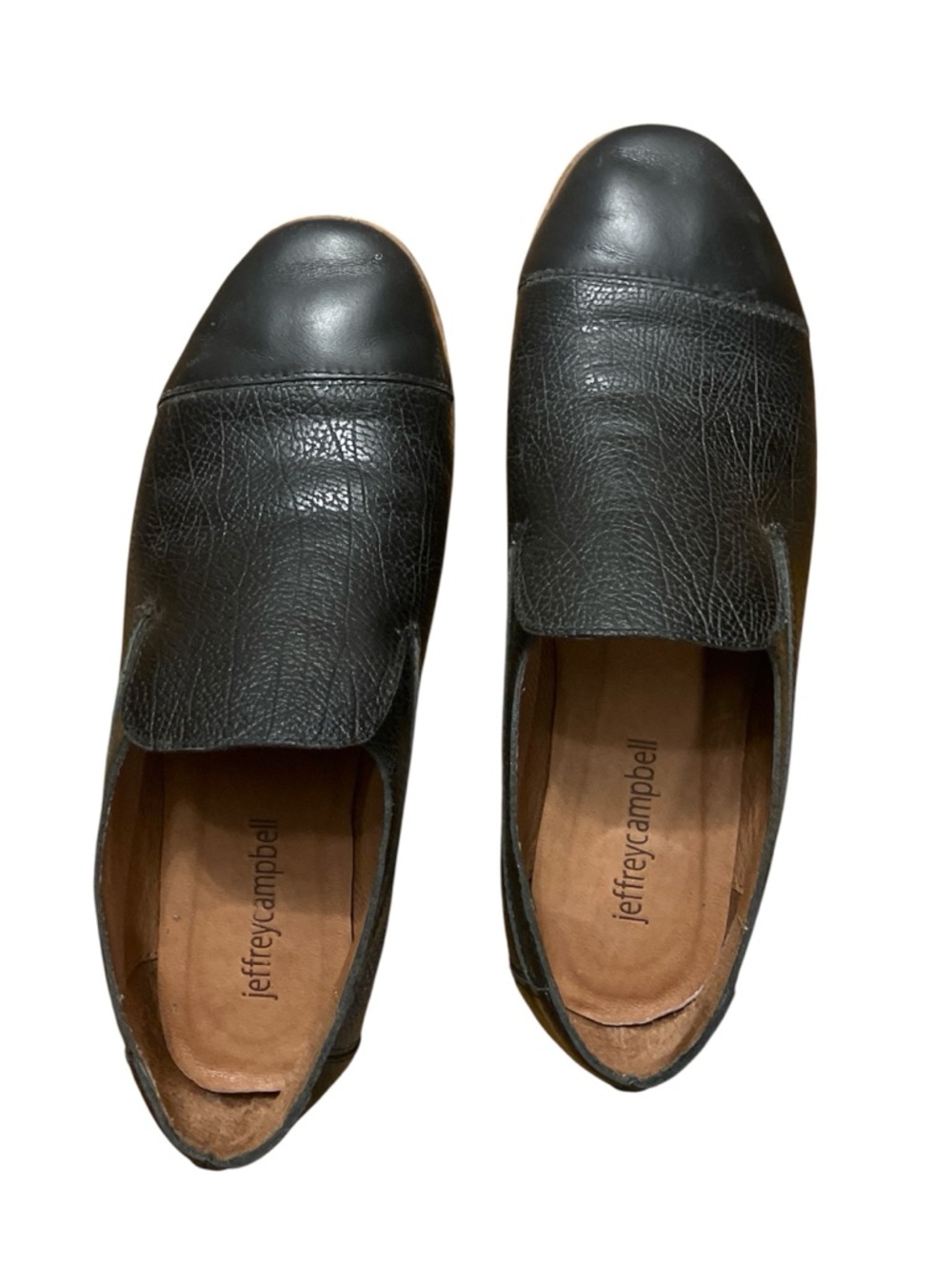 Jeffrey Campbell Women’s Black Leather Slip-On Loafers